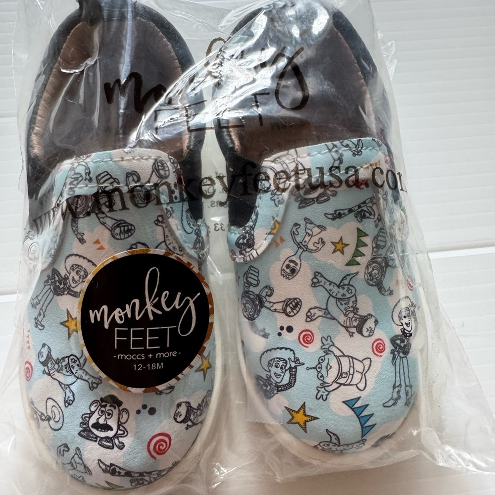 NIB: PIXAR Toy Story  inspired slip-on shoes by Monkey Feet